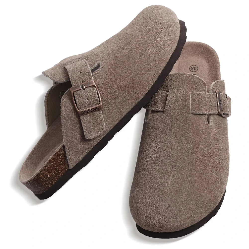 Crestar Suede Cork Footbed Clogs