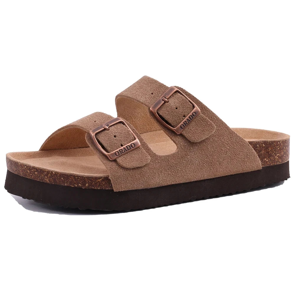 Crestar Suede Cork Footbed Clogs