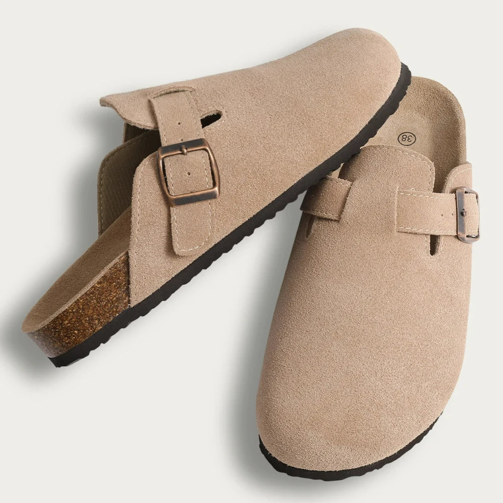 Crestar Suede Cork Footbed Clogs