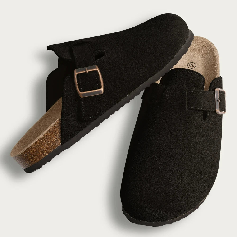 Crestar Suede Cork Footbed Clogs