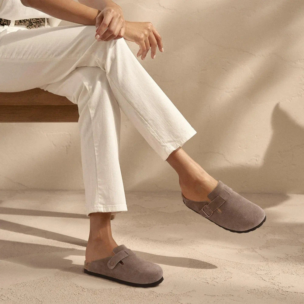 Crestar Suede Cork Footbed Clogs