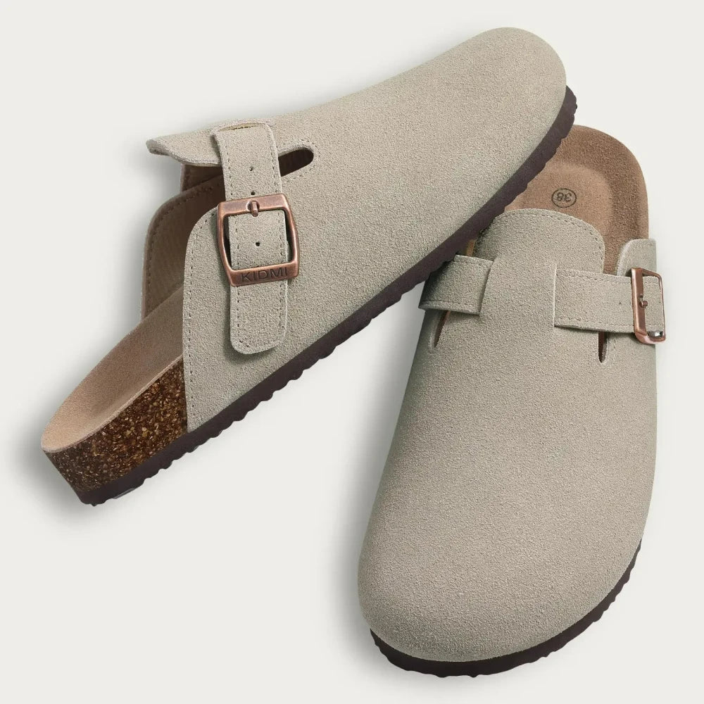 Crestar Suede Cork Footbed Clogs