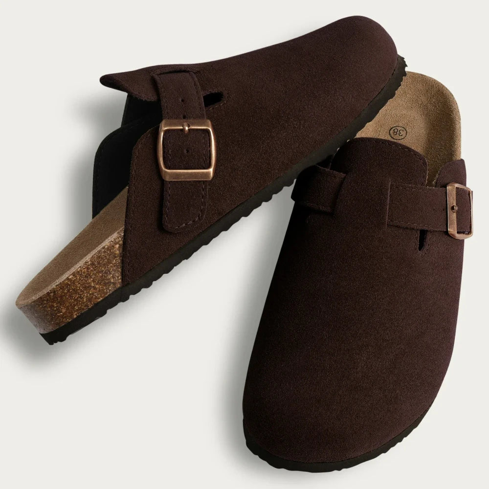 Crestar Suede Cork Footbed Clogs