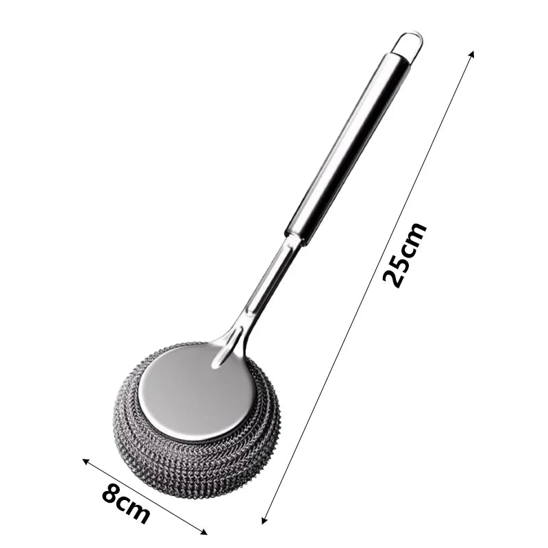 Long Handle Stainless Steel Pot Brush
