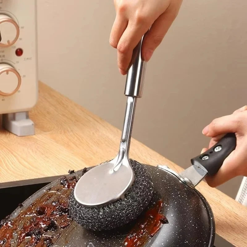 Long Handle Stainless Steel Pot Brush