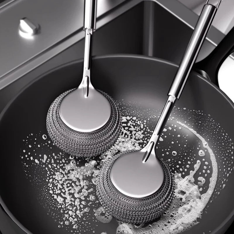 Long Handle Stainless Steel Pot Brush