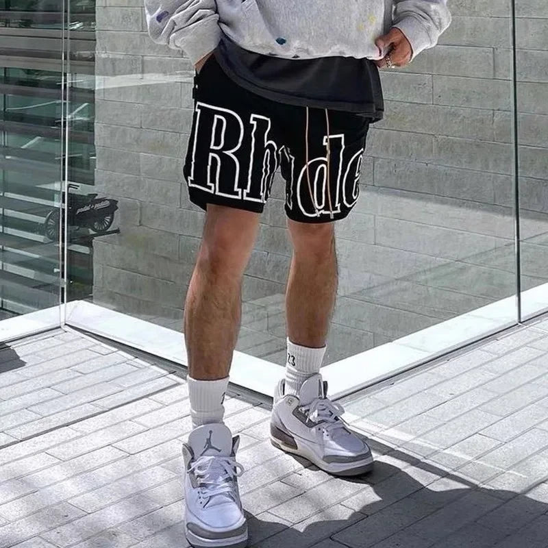 Rhude Letter Printed Casual Shorts